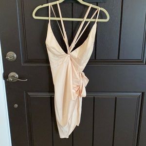 Champagne color satin dress
